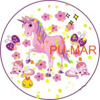 Opłatek na tort Urodziny Jednorożec Konik Pegaz Koń Kuc Tekst Gratis