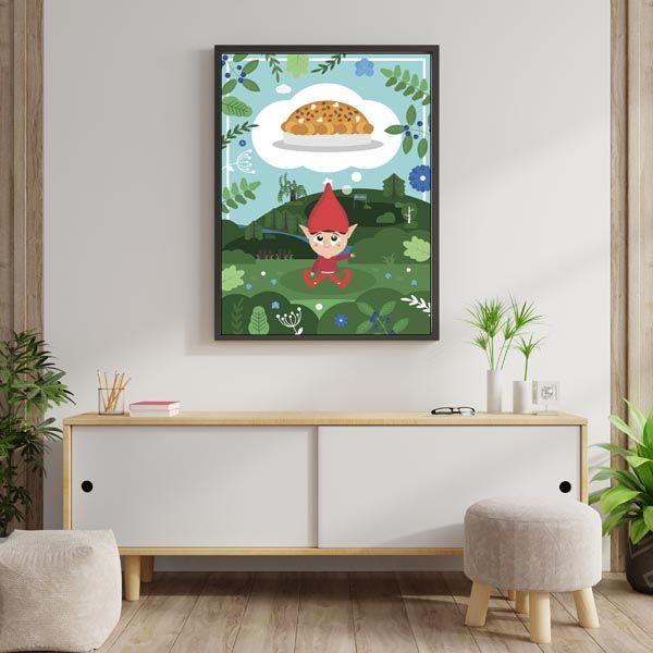 Bajkowe Miasta Wrocław Krasnoludek i ciasto cynamonowe - plakat 40x50 cm zdjęcie 2