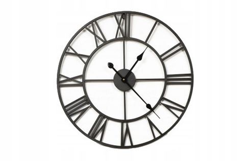 Duży metalowy zegar ścienny 60 cm z cichym mechanizmem