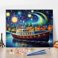 Zestaw do Malowania po Numerach z Farbami Akrylowymi 16 x 20 cm Niebo