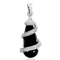 SREBRNY WISIOREK SOPELEK CZERWONY LUB CZARNY PRÓBA SREBRA 925