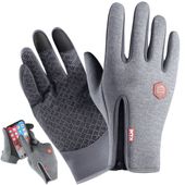 RĘKAWICZKI ZIMOWE DOTYKOWE DAMSKIE MĘSKIE L SZARE