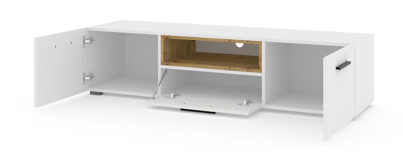 Szafka RTV komoda ANETTE 151 cm biała / dąb artisan zdjęcie 3