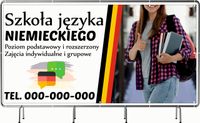 BANER REKLAMOWY OCZKOWANY 100x50cm projekt w cenie SZKOŁA NIEMIECKIEGO