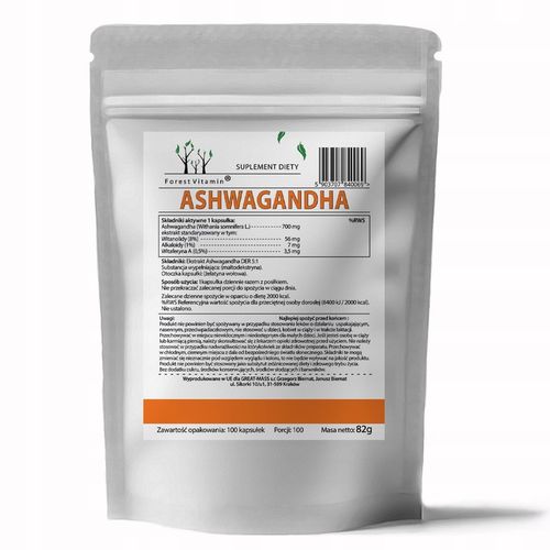 FOREST ASHWAGANDHA EKSTRAKT 700mg 9% NAJMOCNIEJSZA na Arena.pl