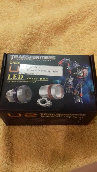 2xHalogen motocyklowy U4 LED+RING+włącznik czarny zdjęcie 2