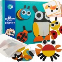 Puzzle Układanka Drewniane Klocki Zabawka Drewniana Gra Mozaika Logiczna