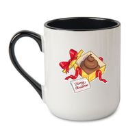 KUBEK "MERRY CHRISTMAS" Wzór - Elegant Coffee Czarny 330 ml