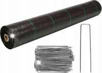 AGROWŁÓKNINA 50mb CZARNA 70g/m2 + SZPILKI METALOWE