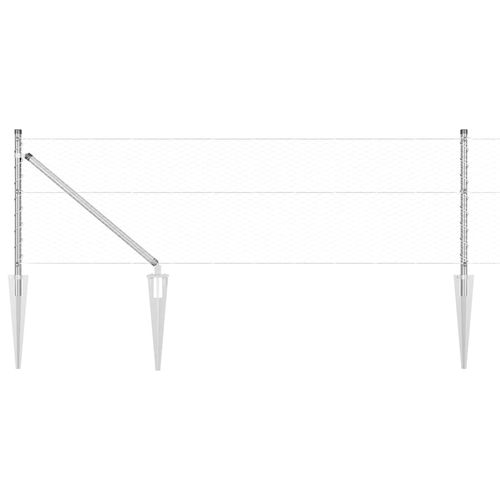 Ogrodzenie z słupkami Srebrny 0.6 x 50 m Stal pokryta PCV na Arena.pl