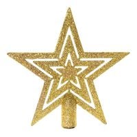 GWIAZDA NA CHOINKĘ ZŁOTA BROKATOWA CZUBEK CHOINKOWY SZPIC 20 cm