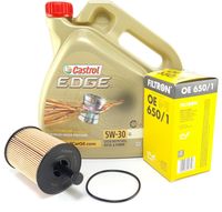 2X FILTR OLEJU FILTRON OE650/1 OLEJ CASTROL EDGE 5W30 4L VW AUDI SKODA 2.0T