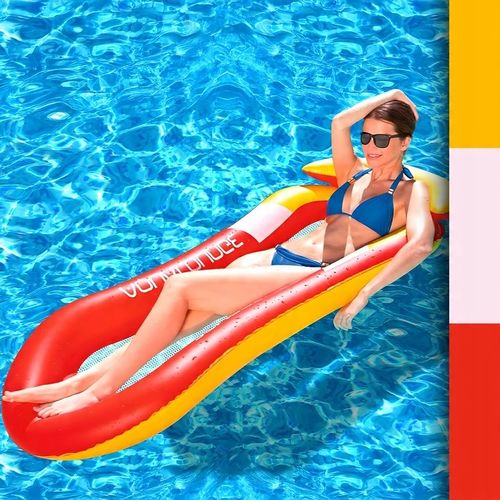 MATERAC DMUCHANY Z SIATKĄ DO PŁYWANIA LEŻAK PLAŻOWY NA BASEN HAMAK WODNY na Arena.pl