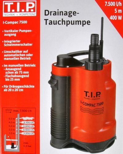 POMPA DO WODY ZE ZINTEGROWANYM PŁYWAKIEM 7500l/h na Arena.pl