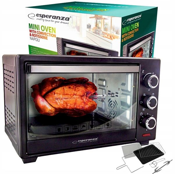 PIEKARNIK ELEKTRYCZNY Z KONWEKCJĄ ROŻNEM I RUSZTEM 25L TERMOOBIEG TERMOSTAT zdjęcie 9