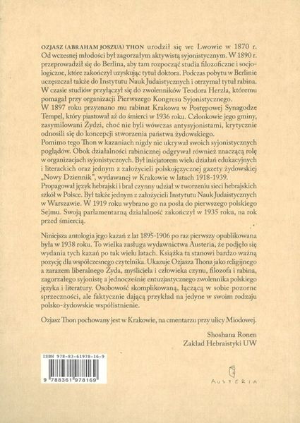 Kazania 1895-1906 - Ozjasz Thon zdjęcie 2
