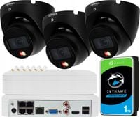 Monitoring IP PoE DAHUA 3 Kamery IPC-HDW1639T-A-IL BLACK 6Mpx Full Kolor