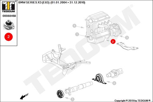 BMW X3 E83 PODUSZKA SILNIKA LEWA E83 04-10 na Arena.pl