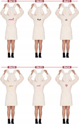 SZLAFROK DAMSKI z uszami Z HAFTEM rozmiar L/XL DLA ŻONY TWÓJ NAPIS na Arena.pl