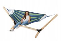 Zestaw Stelaż na Hamak Drewniany 220kg + Hamak 2-osobowy
