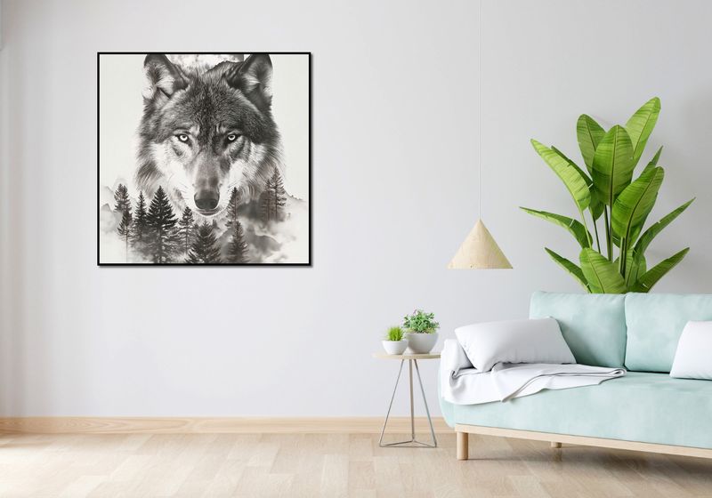 Plakat 100x100cm Wilczy Duch Lasu zdjęcie 4