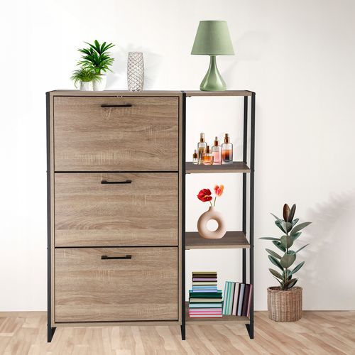 SZAFKA na buty regał 3 KOMORY OBUWIE komoda pojemna do przedpokoju LOFT na Arena.pl