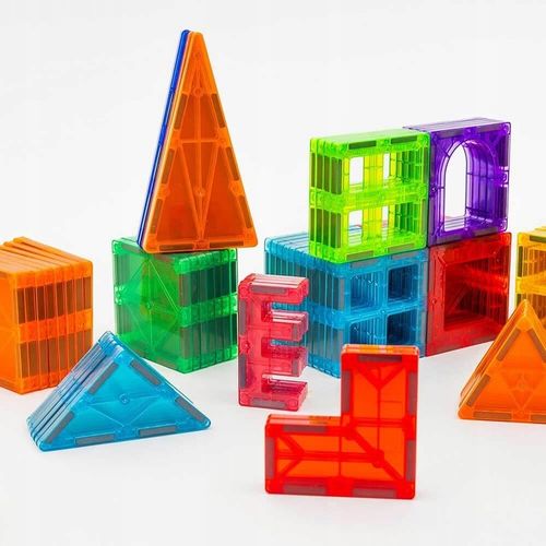 Klocki konstrukcyjne EDUKACYJNE 3D kulki rurki dla dzieci 108el MAGNETYCZNE na Arena.pl