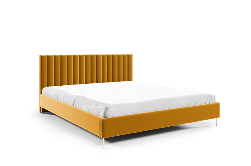 Miodowe łóżko tapicerowane LILY / R41 140x200 cm zdjęcie 1