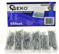 Zestaw GEKO G02826 zawleczek i przetyczek 555 szt. stal nierdzewna