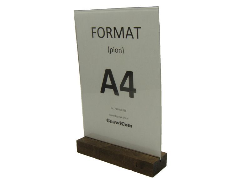 Stojak z plexi na ulotkę menu format A4 T pion zdjęcie 1