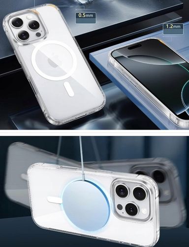 Etui Do iPhone 16 Pro +Szkło 9H WZMACNIANE 360° do MAGSAFE CLEAR CASE na Arena.pl