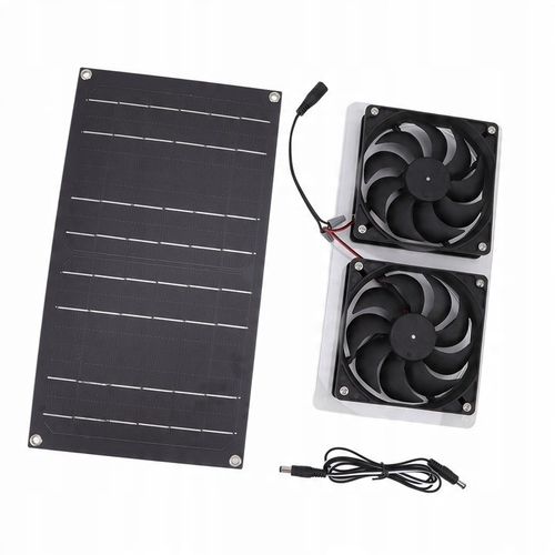 WENTYLATOR 12V + PANEL SOLARNY SŁONECZNY 100W USB na Arena.pl