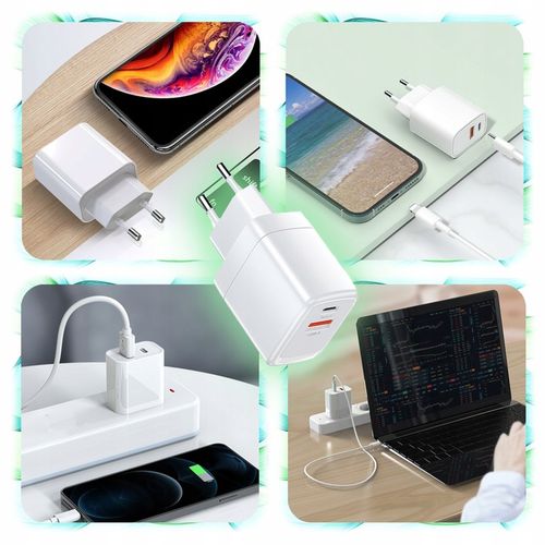 ŁADOWARKA SIECIOWA KOSTKA 2 Wejścia USB + TYP-C USB-C do Telefonu 25W biała na Arena.pl
