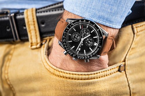zegarek męski giewont chronograph sapphire brązowo czarny gw8720-a1 na Arena.pl