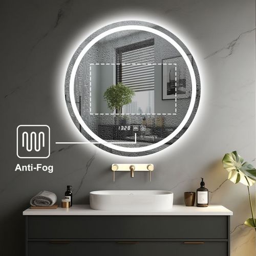 IREDA Lustro łazienkowe z oświetleniem, 70 cm, głośnik na Arena.pl