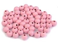 KORALIKI DREWNIANE JASNY RÓŻ 8MM 30SZT