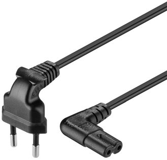Kabel zasilający euro  IEC C7 ósemka 0,75m czarny