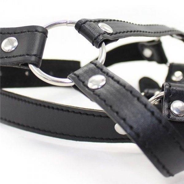 Knebel-Imbracatura per testa con anello Head Harness+Ring Gag zdjęcie 3