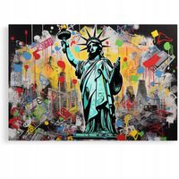 2 x Obraz 90x60 motywacja pop art statua wolności abstrakcja nowoczesny yor