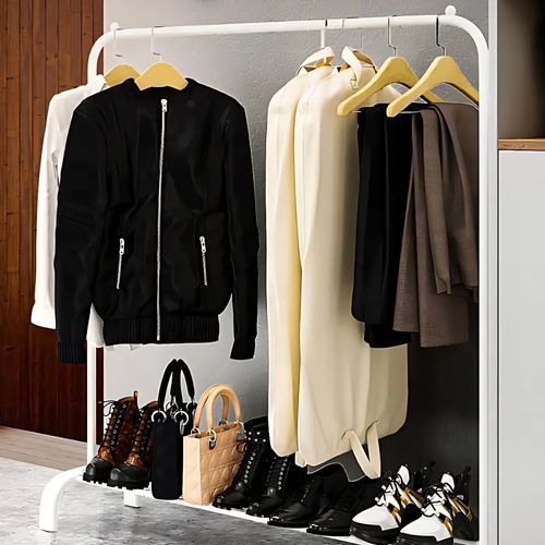 Wieszak stojący podłogowy na ubrania TRILO biały na Arena.pl