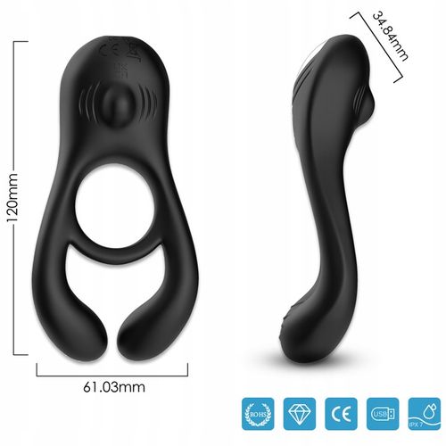 WIBRUJĄCY PERŚCIEŃ NA PENISA RING WIBRATOR DLA PAR nakładka DO ŁECHTACZKI na Arena.pl