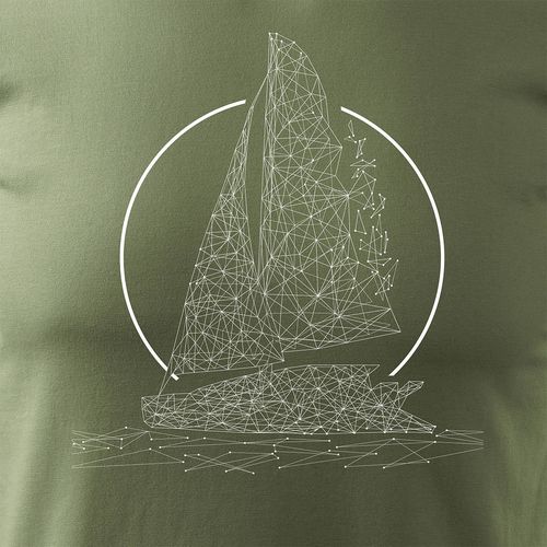 Koszulka żeglarska dla żeglarza z jachtem żaglówką męska khaki REGULAR XXL na Arena.pl