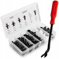 ZESTAW SPINEK SPINKI KOŁKI KLIPSY SAMOCHODOWE DO AUTA TAPICERKI + ŚCIĄGACZ