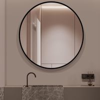 DUŻE LUSTRO OKRĄGŁE INDUSTRAILNE ŁAZIENKOWE SALON SYPIALNIA CZARNE 50CM