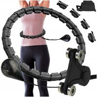 HULA HOP Z OBCIĄŻENIEM WYPUSTKAMI ODCHUDZAJĄCE SKŁADANE CZARNY