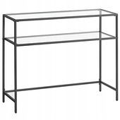 Konsola szklana stolik czarna prostokątna 100x35 cm do salonu loft