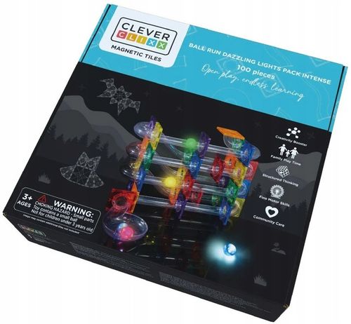 CLEVERCLIXX KLOCKI MAGNETYCZNE KULODROM TOR DAZZLING LIGHTS 100 EL. na Arena.pl