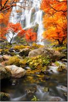 100 70CM OBRAZ PŁÓTNO JESIENNY WODOSPAD PŁÓTNO RAMA