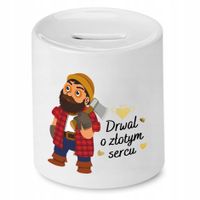 Dla Drwala Prezent Skarbonka O Złotym Sercu Z Nadrukiem Ze Zdjęciem Z Nadru