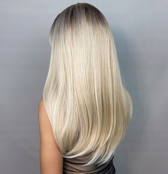 Peruka Blond Ombre Długa Naturalny zdjęcie 5